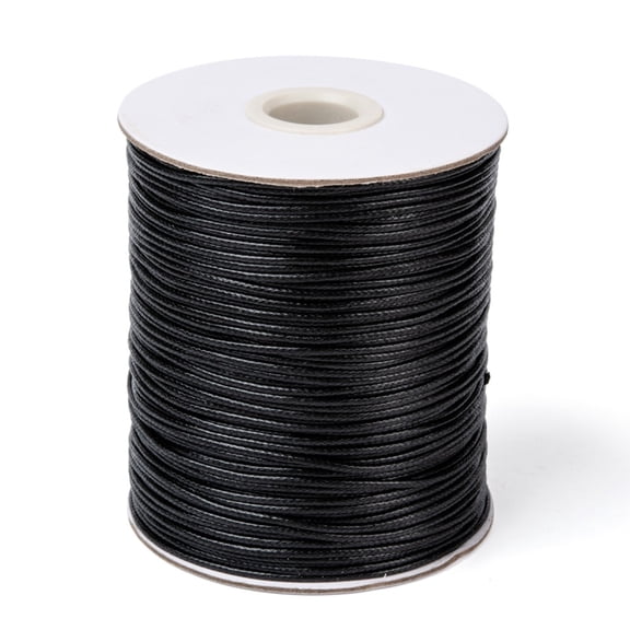 1roll Waxed Polyester Cord Bead Cord Black 1.2mm about 185yards/roll