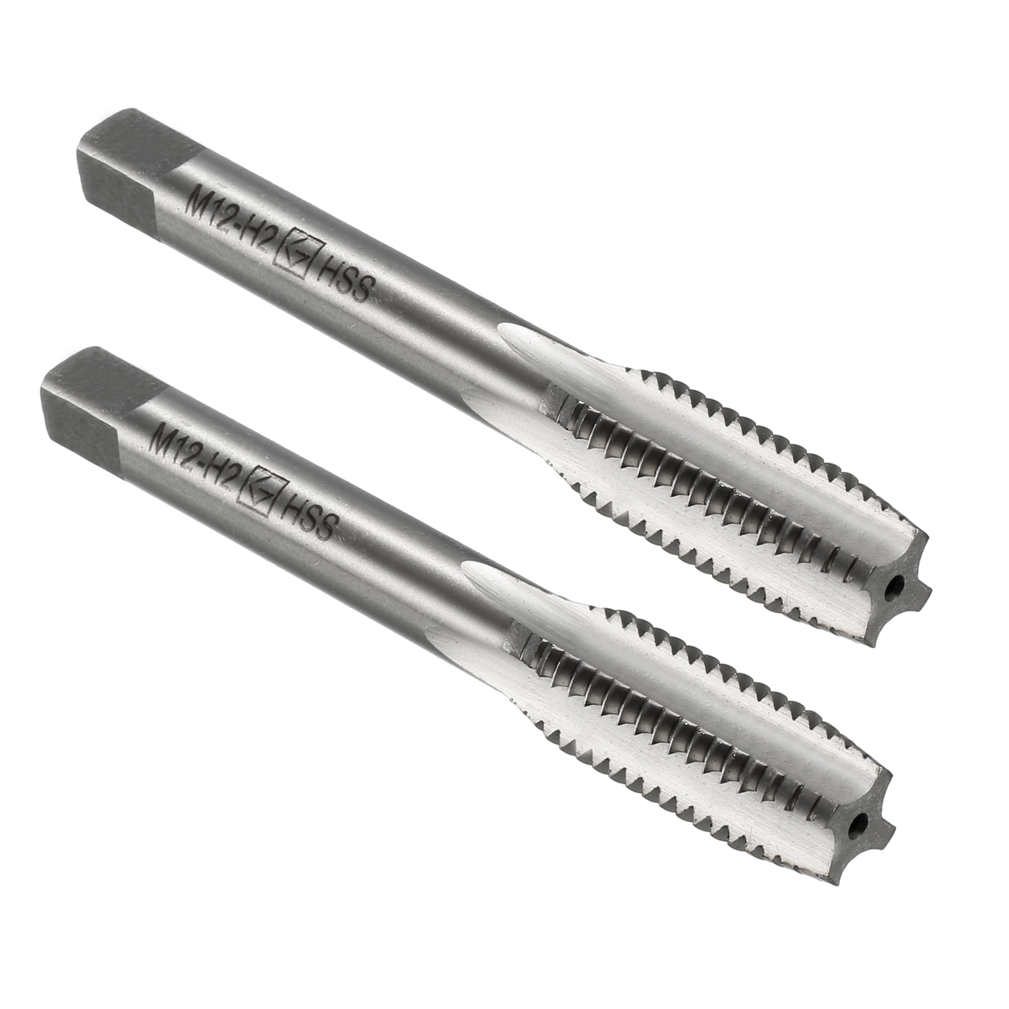 2Pcs Metric Taps M12x 1.75mm Pitch H2 Right Hand Thread Plug Tap HSS