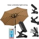 thumbnail image 5 of Tira de luces LED solares para sombrilla de playa y camping ZJT250122007 | Panel solar con clip, resistente al agua IP68, recargable por USB, control remoto, 8 modos, blanco cálido | Patio, jard, 5 of 5