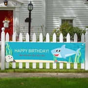 Shark Kid's Birthday Party Decorations 5ft Banner (15 in x 60 in)