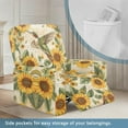 thumbnail image 4 of Psesaysky Sunflower Hummingbird Pattern Slipcovers for Recliners 4pc Elastic Sofa Cover Set with Side Pockets Thanksgiving Decor Fits Small Chairs Furniture Protection Easy to Clean, 4 of 7