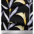 thumbnail image 3 of Soimoi Black Moss Georgette Fabric Leaves Watercolor Print Sewing Fabric Yard 42 Inch Wide, 3 of 3