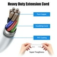 thumbnail image 7 of 1 FT Short Power Extension Cord, 3 Outlet, SJT 16 AWG Flexible Power Cord, White - 2 Pack, 7 of 7