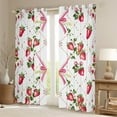 thumbnail image 2 of Manfei Cute Strawberry Blackout Curtains Set of 2 (52x84 Each),Bow Tie Ribbon Window Curtains,Pink White Red Curtains and Drapes For Girls Kids,Breathable Home Decor, 2 of 6