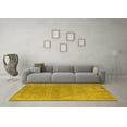 thumbnail image 3 of Ahgly Company Machine Washable Indoor Round Oriental Yellow Industrial Area Rugs, 4' Round, 3 of 4