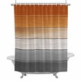 thumbnail image 2 of Orange Grey Shower Curtain for Bathroom Decor, Gradient Wood Grain Vintage Farmhouse Waterproof Fabric Shower Curtain, 36"x78" Set with 12 Hooks, 2 of 9