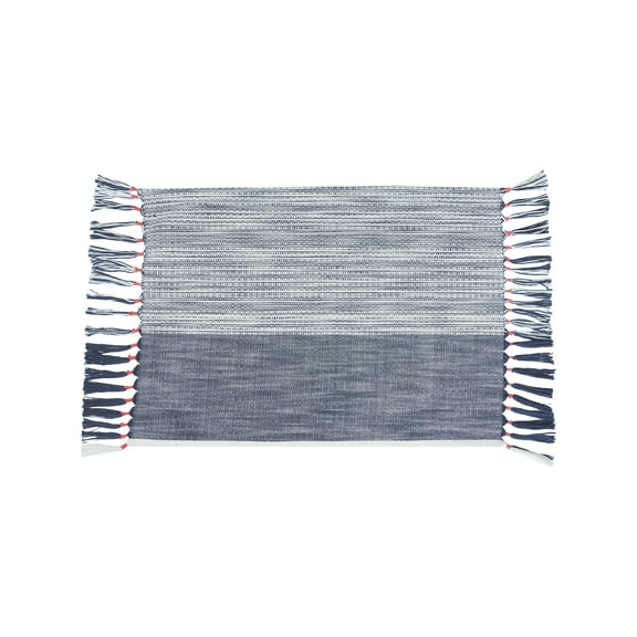 Kerbey Indigo Tasseled Placemats Set of 4, 13" x 19"