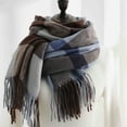 thumbnail image 4 of Prolriy Scarf for Women Autumn and Winter Colorful Plaid Shawl Thickening Warm Fringe Scarf Womens Scarf A, 4 of 7