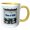 Yellow/White, variant on 3drose, Image of Class of 2023, Stas, Globe, Books, Tassel, Blue, the Graduate, 11oz Two-tone Yellow Mug