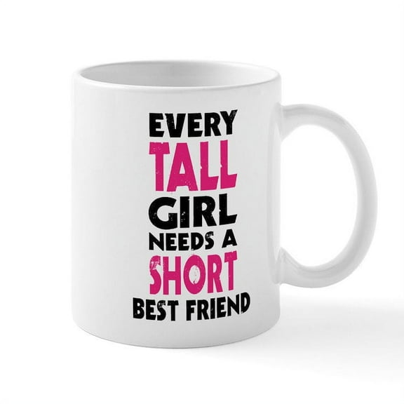 CafePress - (TALL GIRL SHORT GIRL) BFF Mugs - 11 oz Ceramic Mug - Novelty Coffee Tea Cup
