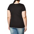 thumbnail image 2 of Hanes Tee-Shirt à Manches Courtes Col en V pour Femmes, P, Hello Hello/noir, 2 of 3