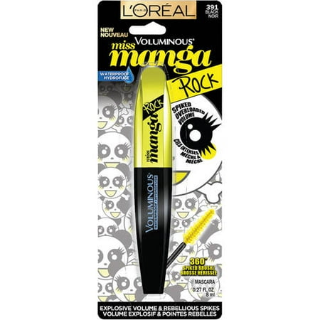 L'Oreal Paris Voluminous Miss Manga Rock Waterproof Mascara, Black