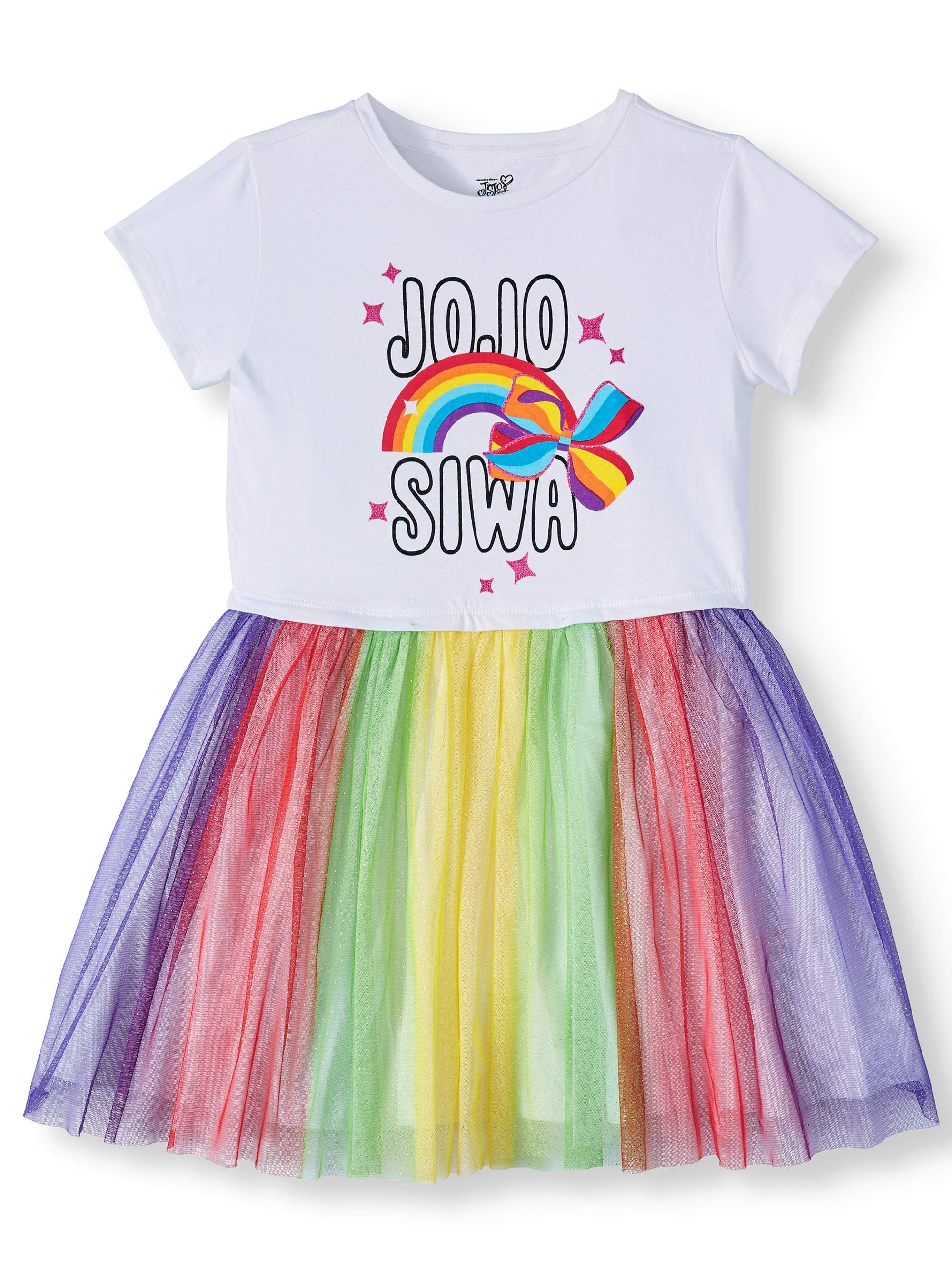 Jojo Siwa Foil Mesh Tulle Dress (Little Girls & Big Girls) - Walmart.com