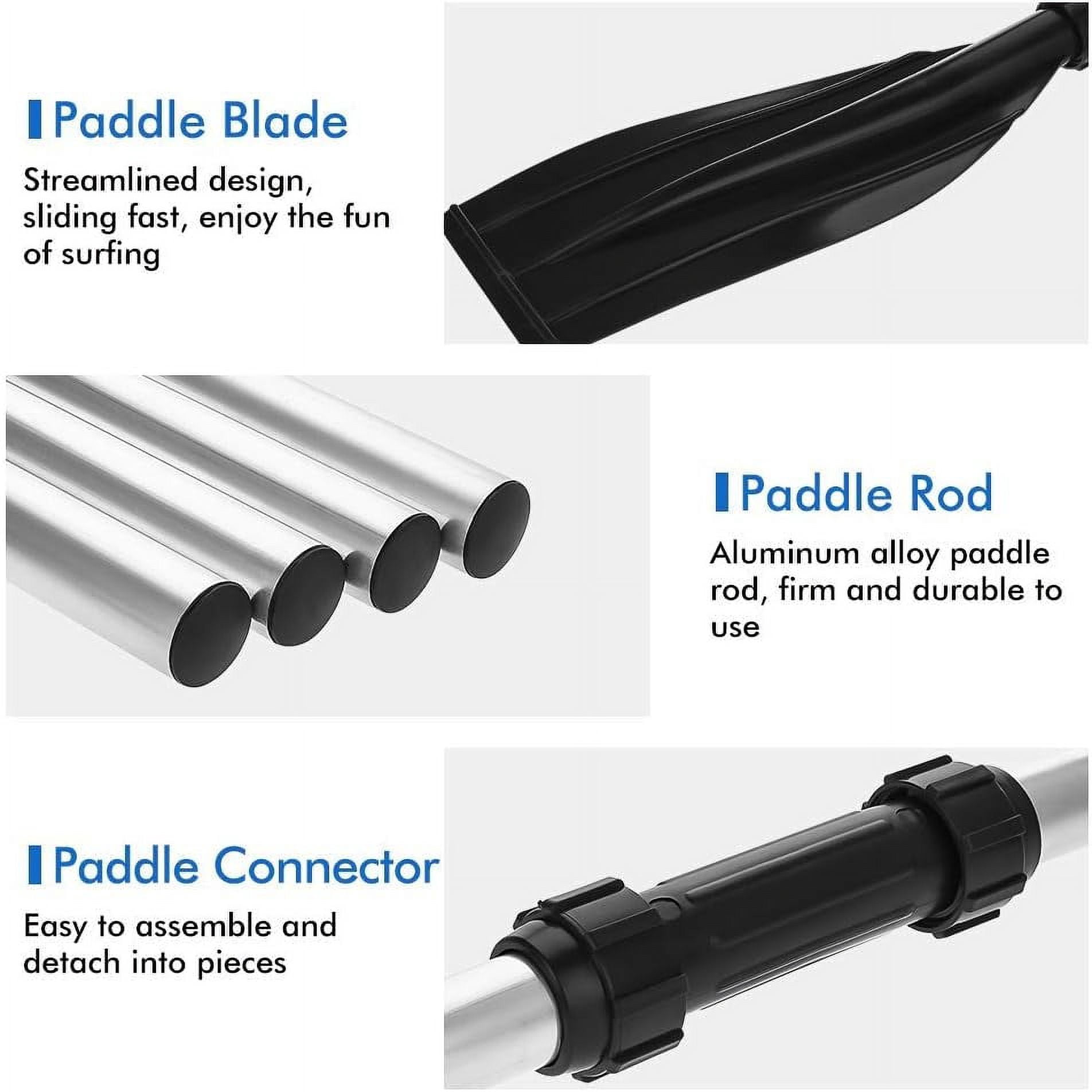 Eotvia Kayak Paddles, 2 in 1 Detachable Kayak Fishing Paddles, 2pcs Ergonomic Aluminum Canoe Paddles, with Aluminum Alloy Shaft and Reinforced Blades, Lightweight Paddles for All Kayaks, Black+Silver