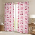 thumbnail image 2 of Feelyou Pink Princess Bow Curtains Pack of 2 (42x84 Each), Cartoon Bow-tie Cherry Curtains Blackout, Fairy Tale Ribbon Style Bedroom Curtains, Black Out Curtains Decor, 2 of 6