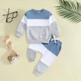 thumbnail image 2 of NOLDARES 2pcs Toddler Baby Boy Fall Winter Outfits Long Sleeve Crewneck Sweatshirt Tops Elastic Joggers Pants Set Cute Print Clothes Clothing(Blue,2-3 Y), 2 of 6