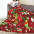 thumbnail image 6 of Cauagu X-mas and New Year Pattern Flannel Bed Blankets,Fleece Blanket Comfortable Air Conditioning Blanket for Sofa Bed Travel Couch & Living Room -50"x40", 6 of 8