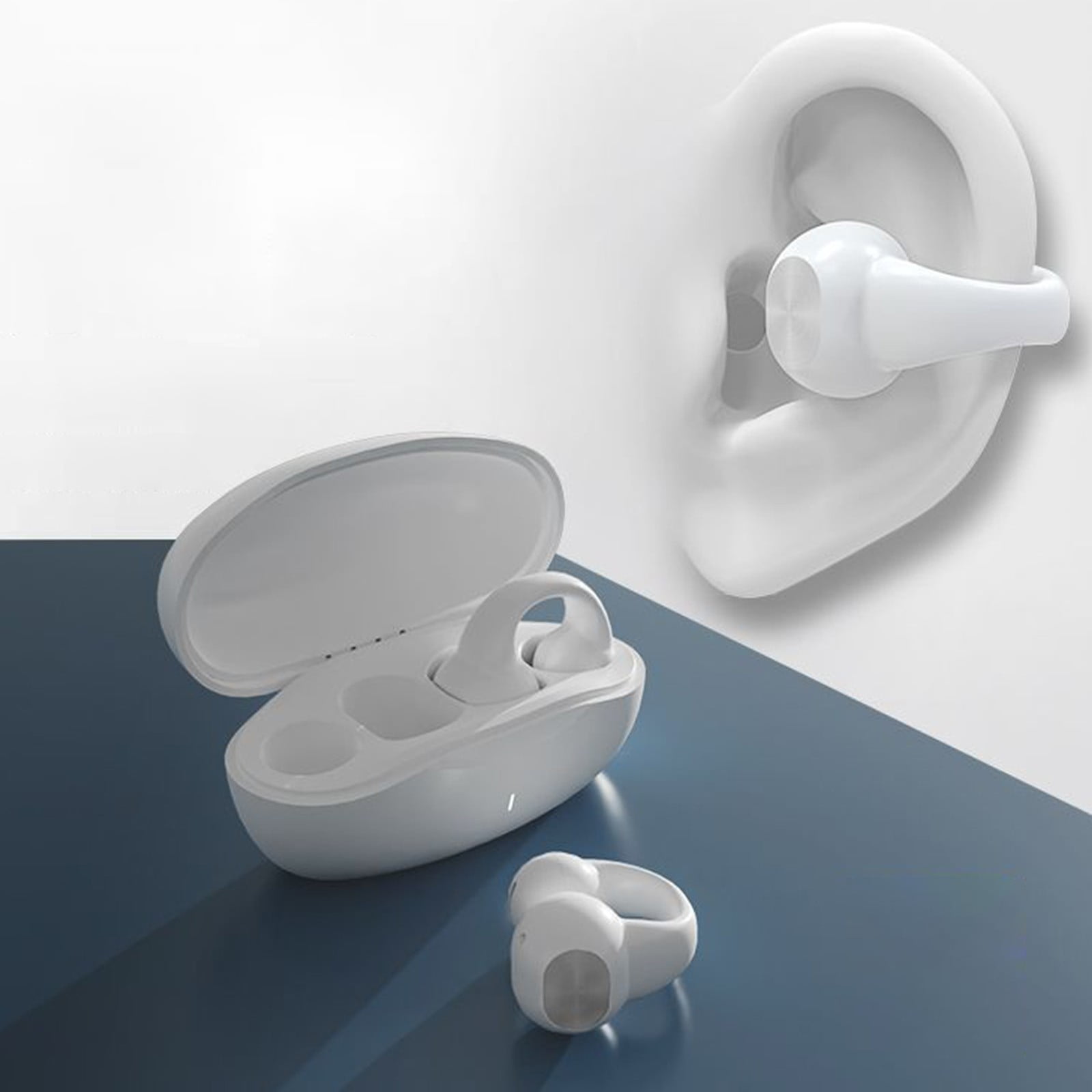 Weloille Earring Wireless Earbuds Bluetooth 5.3 Long Duration Playback Open Ear Headphones For Men,Women,and Kids-Black
