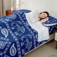 thumbnail image 3 of Erosebridal Bohemian Navy Paisley Full Size Sheets, Hippie Elephant Bed Sheets, 4 Pieces 1 Flat Sheet, 1 Fitted Sheet and 2 Pillowcases, 3 of 5