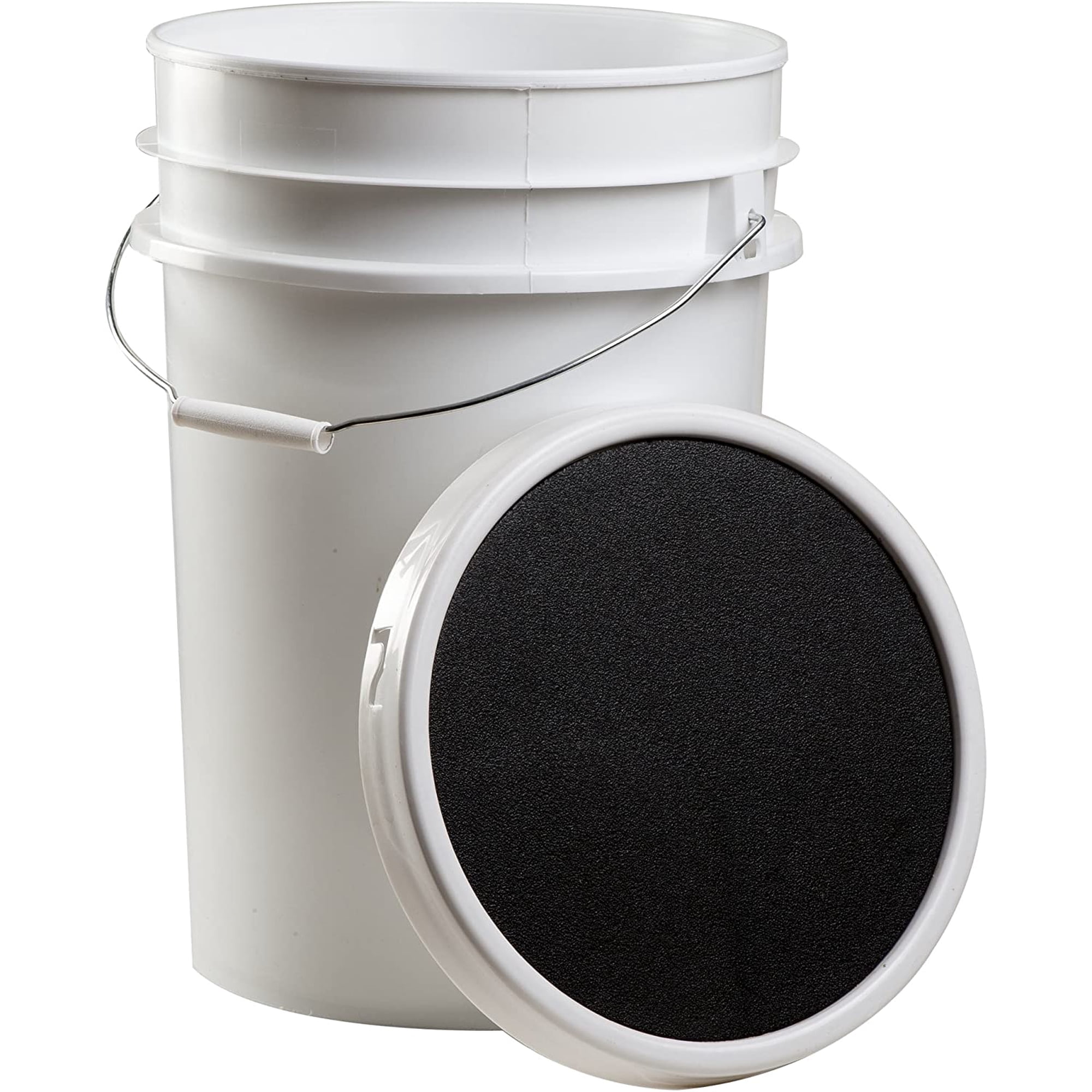 Champion Sports 6 Gallon Bucket with Padded Soft Seat Lid - Durable Construction - Balls Not Included - Ideal for Baseball, Softball, T-Ball, Wiffle Ball, and Lacrosse