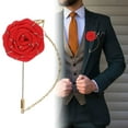thumbnail image 6 of Rose Flower Men's Brooch Dangle, Handmade Tie Pin Hanging Chain Shirts Badge Suit Pin Tassel Chain Brooch, for Hat Tie Tuxedo Groom Clothing red, 6 of 8