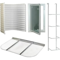 Window Well Supply - Egress Window Well Kit - Complete Basement Egress Window Kit - Includes Argon-Filled Basement Window - 27"x45", Window Well, Egress Ladder, Window Well Cover - 55"W x 36"P x 48"D