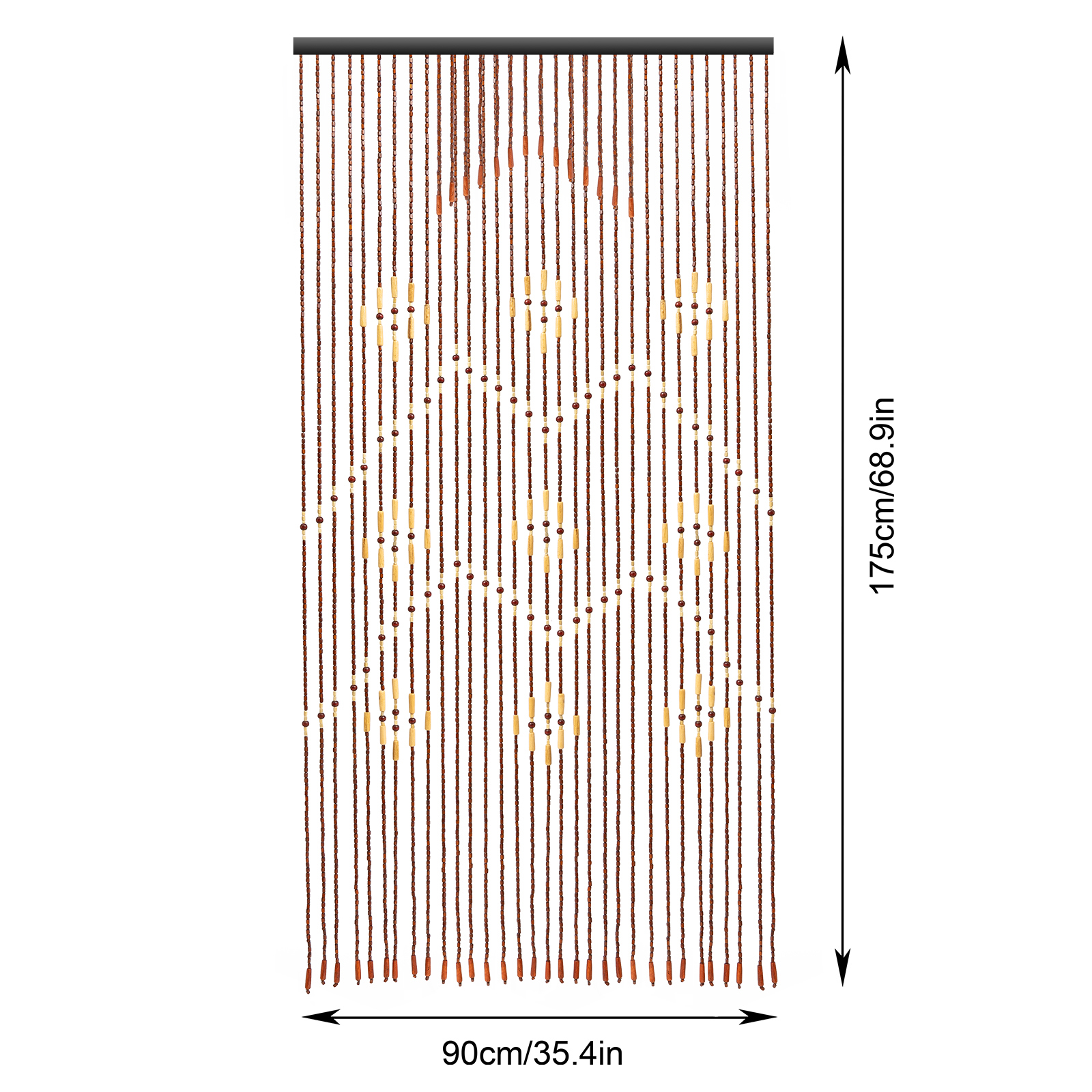 32 Lines 90*175cm Bamboo Bead Curtain Coffee Wooden Curtain String Door Curtains Beaded for Bedroom Doors Bathroom Doors