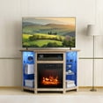 thumbnail image 4 of Costway Fireplace TV Stand w/ Led Lights & 18" Electric Fireplace for Tvs up to 50" Grey, 4 of 10