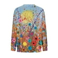 thumbnail image 5 of Nouveaux Hauts pour Femmes 2023 Mode Dames Chandail en Molleton à Manches Longues Col Rond Imprimé Blouse Pull-Over Coupe Décontractée Chandail en Molleton Oversize pour Femmes, 5 of 5