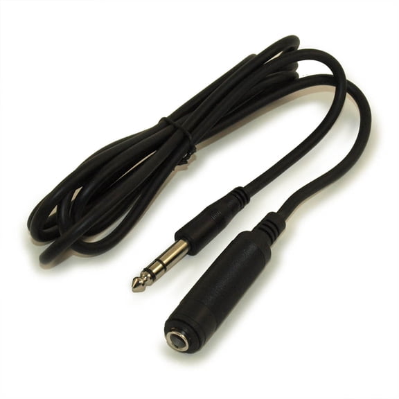6ft 1/4" Stereo EXTENSION Cable, Male to Female, 28AWG, Nickel Plated