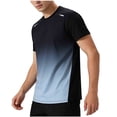 thumbnail image 2 of BRGZLK Men's Quick Dry Athletic T Shirt Summer Ombre Print Short Sleeve Crewneck Workout Tops Cooling Mesh Breathable Breathable Athletic Running Gym Casual Sport Tee Gray XL, 2 of 5