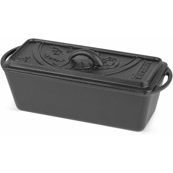 Petromax Loaf Pan with Lid, Large Cast Iron Bakeware Pan with Handles for Campfire or Home Kitchen, Pre-Seasoned, Can Also Use Lid for Cooking, 2.5 Quart