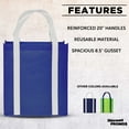 thumbnail image 2 of Non Woven Shopping Tote Bags Set of 10, Bulk Pack - Reusable, Great for Shopping, Grocery, Beach, Picnic, Wedding Favors - Blue White, 2 of 5