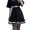 Black, variant on HGIEYS Gothic Punk Skirt for Women with High Elastic Waist and Delicate Lace Elegant Pleated Design