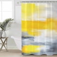 thumbnail image 4 of Shower Curtain Bathroom Set Modern Minimalist Yellow Gray Waterproof Fabric Shower Curtains with Grommets&Hooks Abstract Blurry Color Block Privacy Bath Curtain for Bathtub 36x72in, 4 of 7