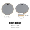thumbnail image 2 of Drum Practice Pad Donner Silent de 12 pulgadas con baquetas, color gris, 2 of 8