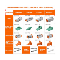 DT Connector, 2 3 4 6 Pin Deutsch Connector Kit,Waterproof Automotive Electrical with Stamped Contacts