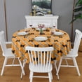 thumbnail image 2 of Orange Black Butterfly Pattern Round Tablecloth 60"x60",Wrinkle Wipeable Table Cloth for Kitchen Dining Room Picnic Patio Party, 2 of 6