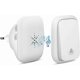 thumbnail image 1 of Wireless Doorbell,Self Powered No Battery Required,150m Range Waterproof Push Button with 38 Chimes,4 Level Volume and LED Light-White, 1 of 5