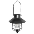 thumbnail image 1 of kurtrusly Solar Lantern, Metal Lantern, Solar Edison Bulb Design, Waterproof, Hanging, Openwork Suitable Courtyards, Patios, Black, 1 of 6