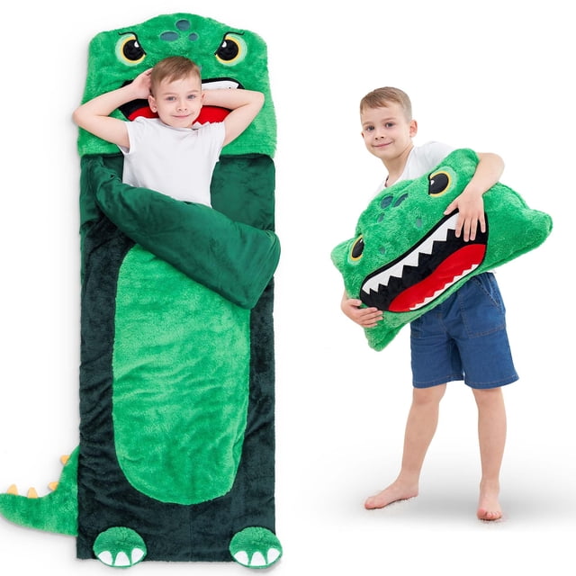 Saco de dormir iPlay iLearn Kids con forma de dinosaurio para niños de 1 a 8 años