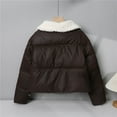 thumbnail image 6 of TKLPEHG Cropped Puffer Jacket for Women Warm Winter Coats with Fleece Collar Trendy Cute Thick Jackets with Pockets (Coffee,XL), 6 of 7
