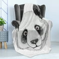 thumbnail image 4 of Animal Soft Flannel Fleece Throw Blanket, Panda Fluffy Fat Hand Drawn Illustration Artwork, Cozy Plush for Indoor and Outdoor Use, 60" x 80", Lime Green White, by Ambesonne, 4 of 5
