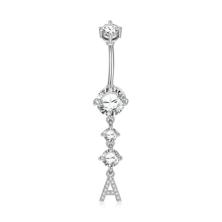 14G Round Dangle Double Belly Button Piercing Ring – OUFER BODY