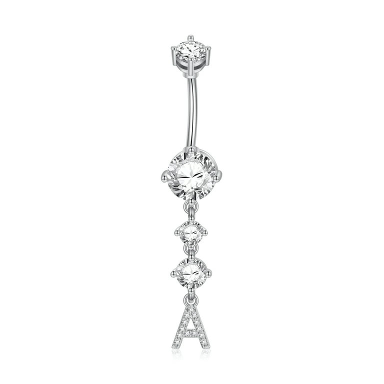 14G Round Dangle Double Belly Button Piercing Ring – OUFER BODY