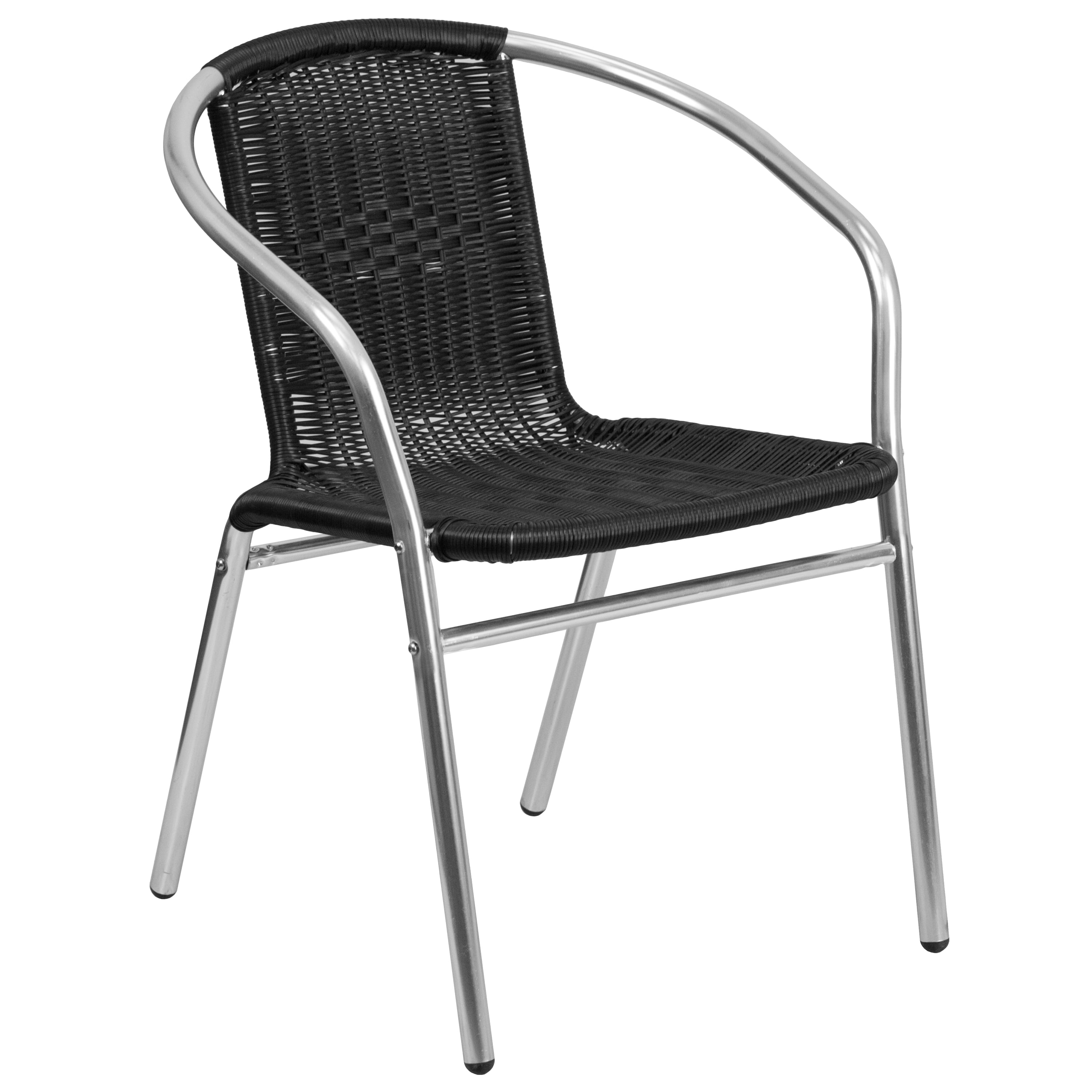 Set of 2 Details about   Flash Furniture Stackable Rattan Curved Back Dining Arm Chair in Gray 