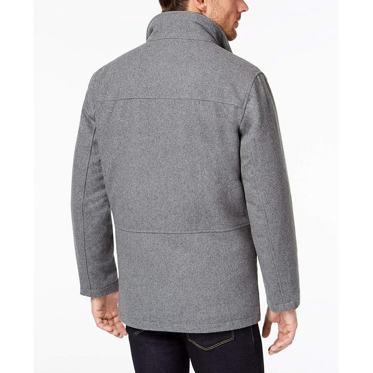 Wool coat hotsell with bib