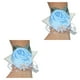 thumbnail image 2 of Yuarrent Ramillete de muñeca de rosa de satén hecho a mano elegante de tela para bodas y graduaciones elástica única N4 azul claro N4 azul claro 2Conjunto, 2 of 6