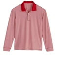 thumbnail image 5 of Coolibar Mens Golf Long Sleeve Polo Shirt Bold Red Stripe / XX-Large, 5 of 5