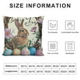 thumbnail image 5 of Happy Easter Decorative Throw Pillow Covers of , Rabbit Wreath Outdoor Pillow, Flower Stripes Cushion Home Decor, 5 of 5